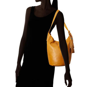 Lucky Brand Mak Shoulder leather bag, Safron color, Magnetic snap closure, NWT.